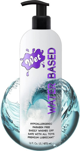 Lubricante Wet Original 16 Onzas / 475ml Base Agua Sin Olor