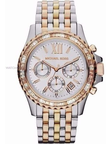 Relógio Michael Kors Mk5876 Misto Rose Prata Dourado Lindo! Cor da correia Prateado Cor do fundo