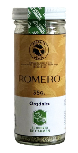 Romero Orgánico 35g Huerto De Carmen 100% Natural