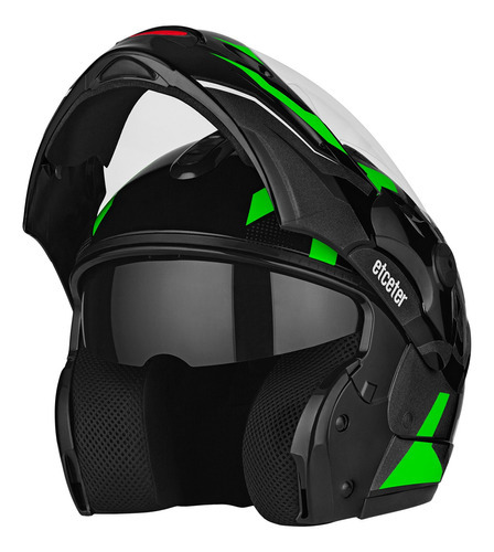 Capacete Articulado Robocop Etceter Captiva Stronger Faster Cor Verde Tamanho do capacete 62