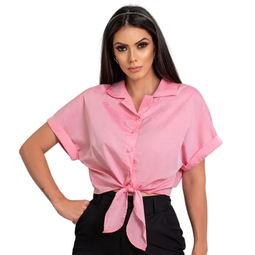 Camisa Jeans Cropped Amarrar MercadoLivre