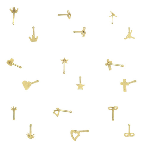 Lote De 10 Piercing Para La Nariz Nostril De Figura Y Color