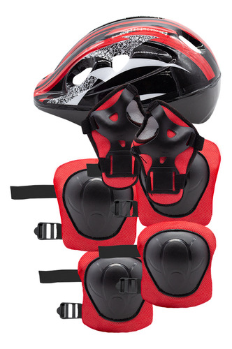 Scooter Patín Plegable Para Niñas Y Niños + Protecciones Color Rojo Calavera
