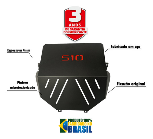 Protetor Peito De Aço De Motor Para S10 2012 A 2016