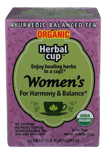 Té Herbal Cup Ayurveda Orgánico Para Mujeres 16 Bolsitas