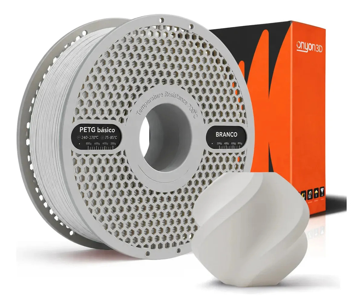 Filamento Impressão 3d 1,75mm 1kg Onyon3d Petg Removível Branco