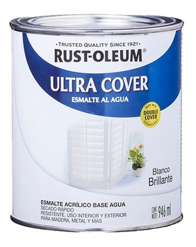 Pintura Ultra Cover Blanco Brillante  X 0.946 Lt Base Agua 