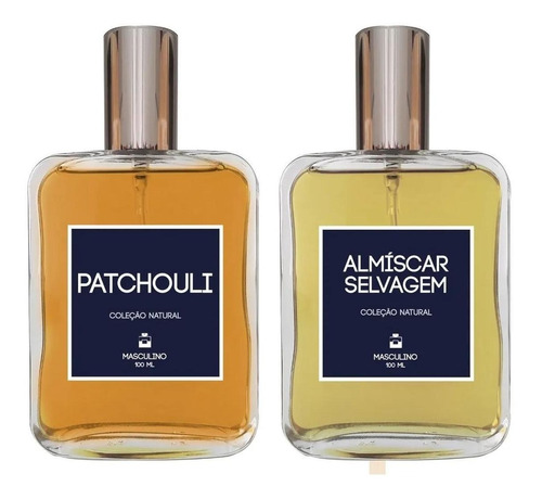 Kit Perfumes Anos 70 Masculinos - Patchouli + Almíscar 100ml
