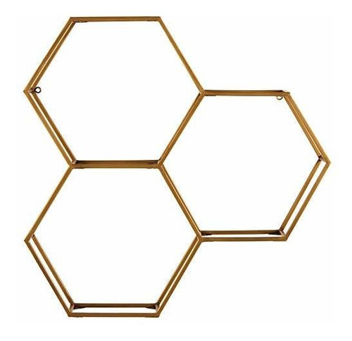Remache - Estantería Flotante Hexagonal Para Pared, Diseño D