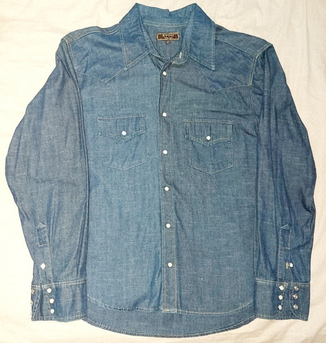 Camisa De Jean Hombre Azul Talle 34