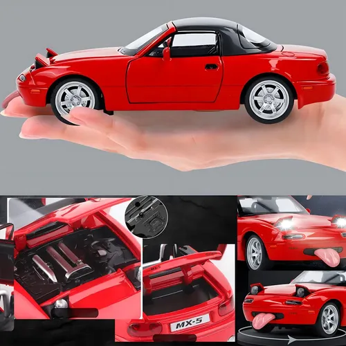 Toy Car Mzexoma Mazda Miata Mx5 1/32 Diecast W/ Light & Soun