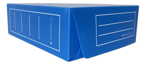 Caja Archivo Plastica Oficio 12 25x36x12cm Pack 10 Unidades Color Azul Binderplus