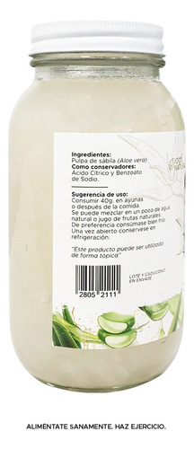 Pulpa De Sábila 900g Natural Y Refrescante Pacalli