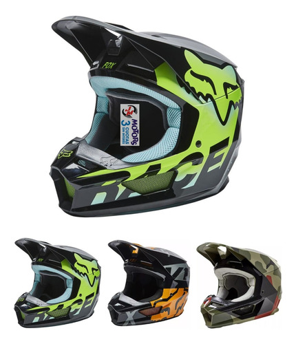 Jm Casco Fox V1 Motocross Enduro Trice Skew Bnkr 