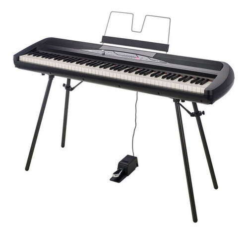 Piano Electronico Korg Sp-280 Black 88 Teclas Con Soporte