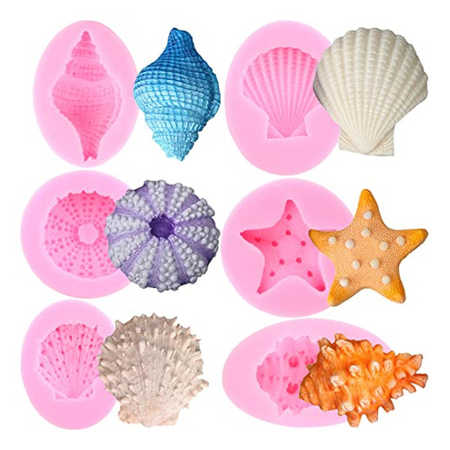 Moldes De Silicona Mujiang Seashell Para Fondant Con Forma D