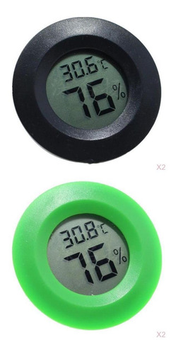 Black For 4pieces Thermometer Humidity Hygrometer Green 