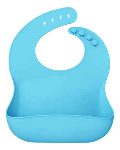 Baberos Para Bebe En Silicona Y Fácil Lavado Azul