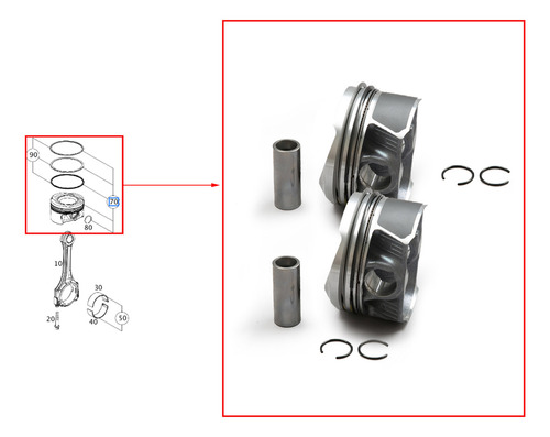 Pistones Y Anillos Del Motor Mercedes-benz W176 246 C117