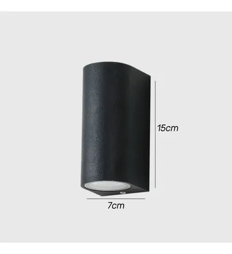 Aplique Led Integrado Negro 2*5w Luz Cálida