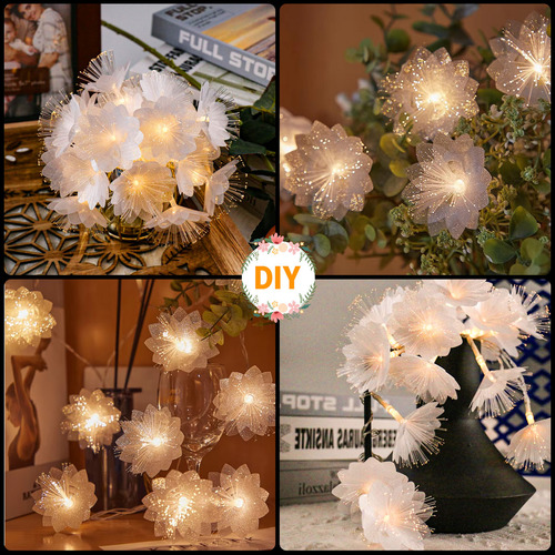 Hi, Goodea 2pcs Tira De Luces Flores Decoracion Navideñas