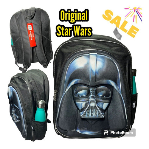 Mochila Star Wars 17l Escolar Urbana Infantil Excelente!! Color Negro