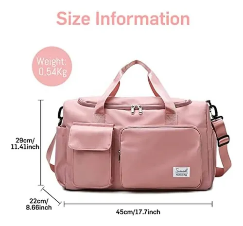 Bolso Viaje Deportivo Futbol Grande Impermeable Gimnasio Rosa Lisa