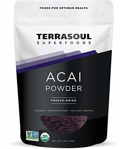 Terrasoul Súper Alimentos Orgánicos Acai Que El Polvo, 4 Oz 