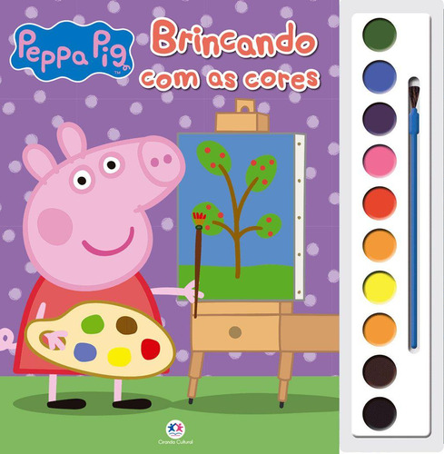 Livro De Colorir Peppa Pig Brincando Com As Cores + Aquarela