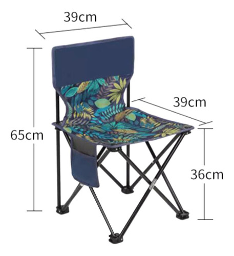 Dobrável Cadeira De Acampamento Assento Bolso Lateral Com