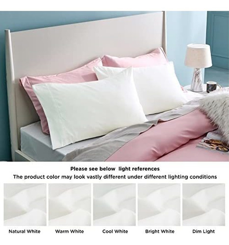 Funda Para Almohada Bedsure Microfibra 2 Piezas Color Blanco