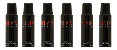 Pack X 6 Desodorantes Hombre Kevin Black Spray Original 