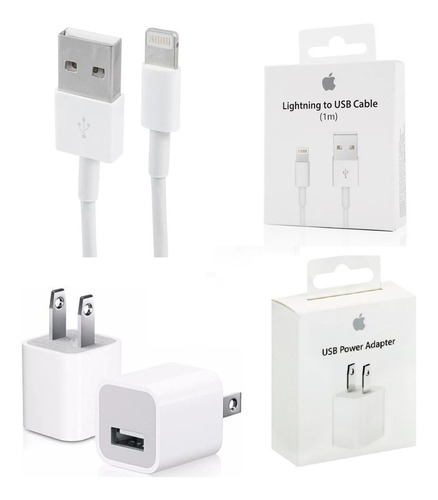 Cargador iPhone Original + Cable 1m Lightning 5w Usb