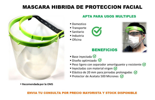 Máscara Facial Protectora Barrera Sanitaria Reutilizable