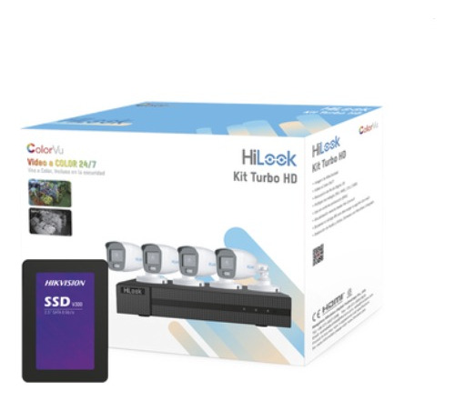 Kit, 4 Cámaras Bala Con Micrófono, 2 Mpx, Colorvu + Ssd 1tb