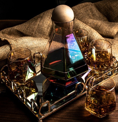 Set Jarra 1300ml Y4 Vasos 300ml Mod Diamante Versatil Licor