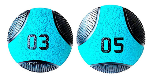 Kit Medicine Ball 3 E 5kg Bola Para Treino Funcional Pilates