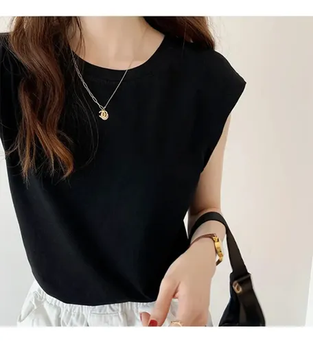 Camiseta Holgada De Moda De Verano Con Chaleco Sin Mangas Pa