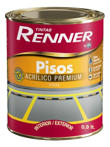 Pintura Para Pisos Renner Int / Ext De Alto Tránsito 900ml Color Rojo Seguridad