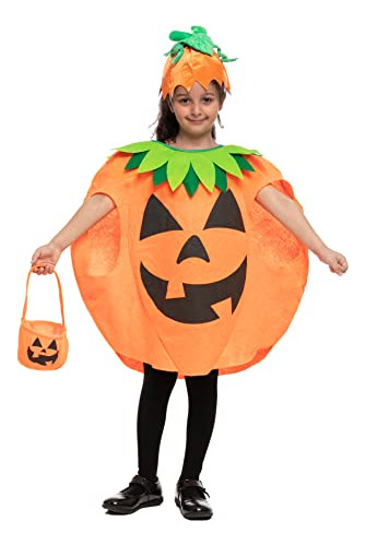 Traje De Calabaza De Halloween Unisex Para Niños, 4j4ff