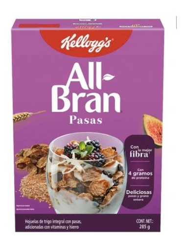Cereal All Bran Nutri Fibra Pasas Kellogg's 285 Gr D