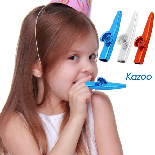 Kazoo Metálico De Aluminio Set De 4 Unidades