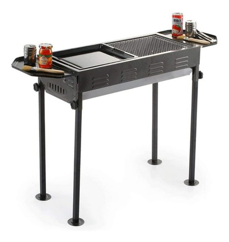 Estufa Parrilla Parrillera Portatil Plegable Barbacoa Asado Color Negro - 262228