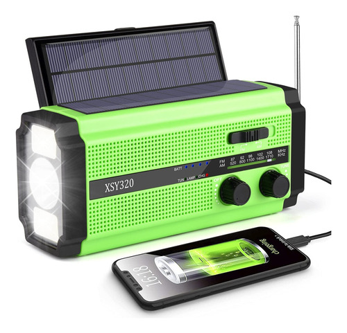 Radio Solar Sos De Manivela Con Lámpara De Emergencia