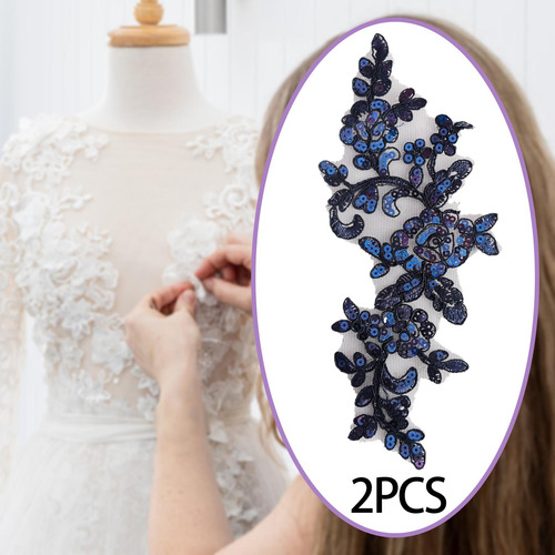 2 Uds Apliques De Flores De Encaje Adornos De Encaje Para