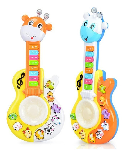 Guitarra Musical Didáctica Para Bebe Jirafa Luces Y Sonido