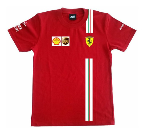 Remera F1 - Ferrari 2021 - 100% Algodón - Talles Niños