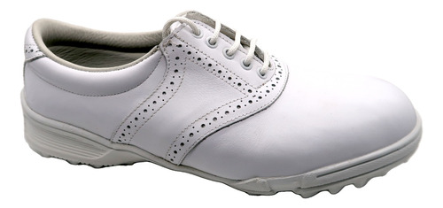 Zapatos Oxford De Golf Blancos De Cuero, Green Hole
