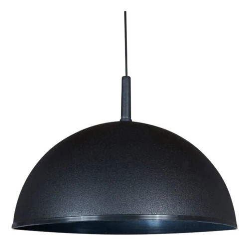 Lampara Colgante Campana Pvc Media Esfera 35cm Negro