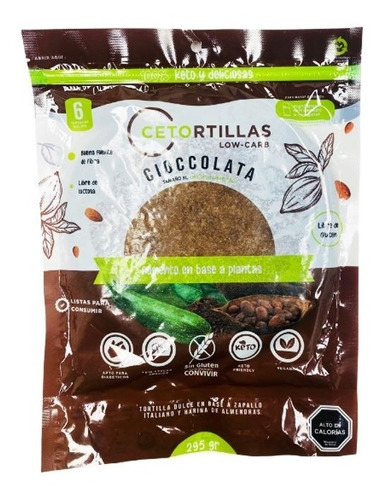 Cetortillas Cioccolata 6 Unidades X L - Tortilla Keto